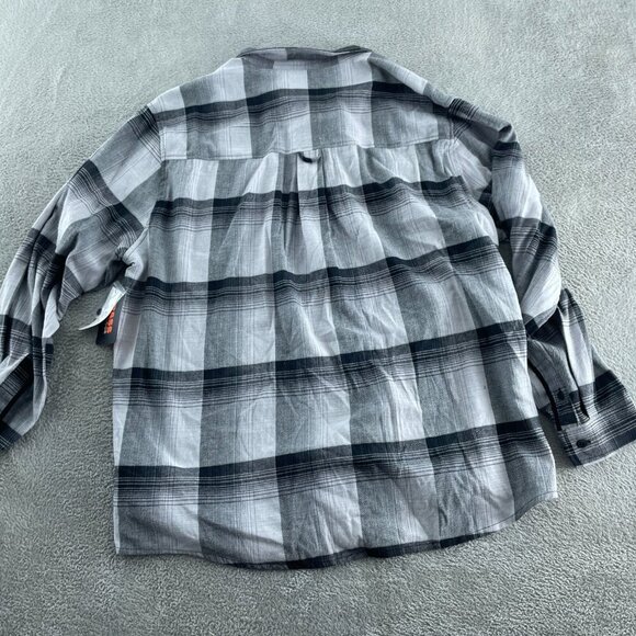 Bass Outdoor Heather Grey Stretch Flannel Shirt XL Plaid Button-Up NWT 4384 - Picture 2 of 10